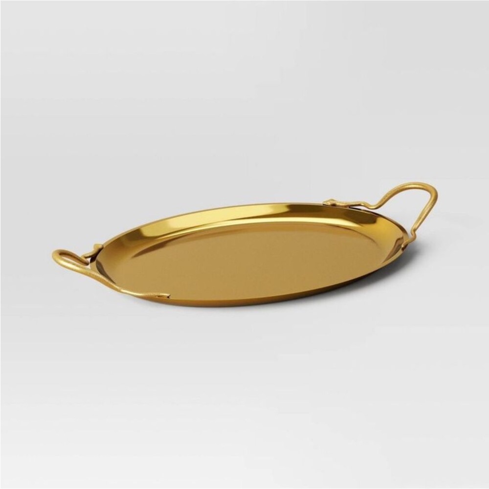 Threshold Gold Cocktail Serving Tray, Snake Handle Tray